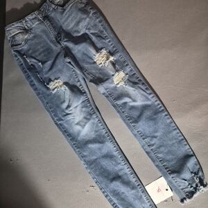 Light Blue Distressed Ripped Skinny Jeans